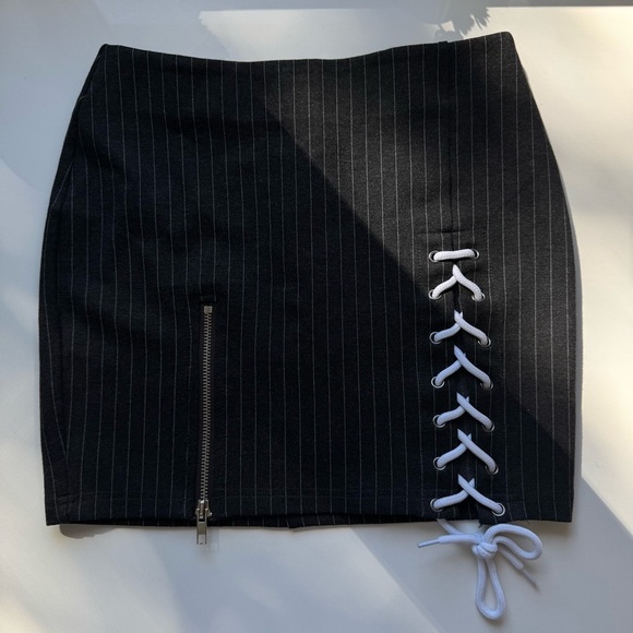 Revolve Danielle Guizio Pinstripe Mini Skirt - Picture 2 of 13
